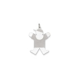 Sterling Silver Boy Pendant with Outstretched Arms and Baseball Cap, Whimsical Family Charm