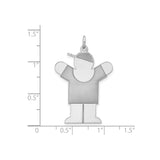 Sterling Silver Boy Pendant with Raised Arms and Baseball Cap, Symbolic Family Charm