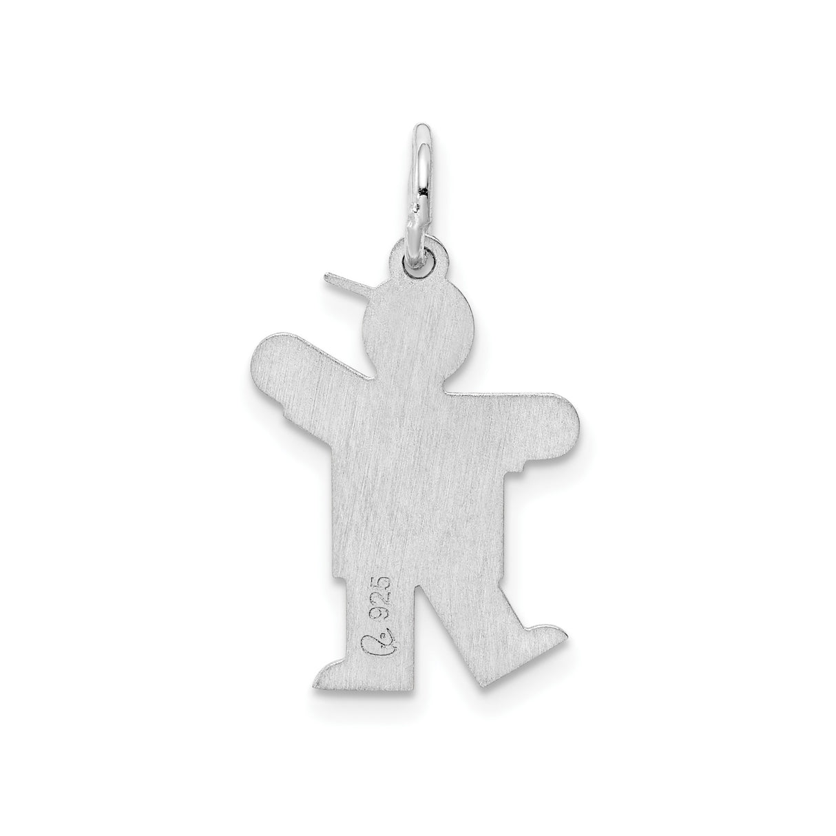 Sterling Silver Boy Pendant with Heart Detail, Symbolic Family Charm
