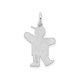 Sterling Silver Boy Pendant with Heart Detail, Symbolic Family Charm