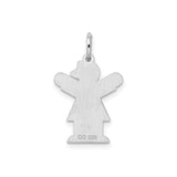 Sterling Silver Girl Shaped Heart Pendant with Bow Detail and Heart Symbol