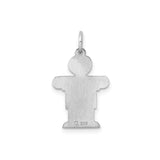 Sterling Silver Boy Charm Pendant, Minimalist Silhouette Family Jewelry, Engravable for Women