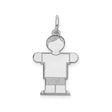 Sterling Silver Boy Charm Pendant, Minimalist Silhouette Family Jewelry, Engravable for Women