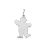 Sterling Silver Boy Shaped Pendant, Minimalist Family Keepsake for Mothers and Women