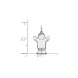 Sterling Silver Boy Pendant Charm with Raised Arms, Minimalist Son Figure for Family Jewelry