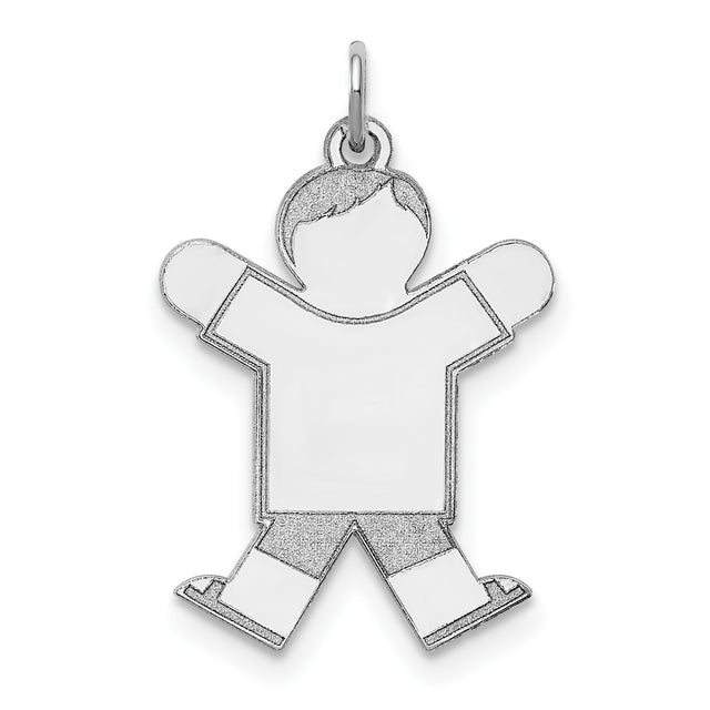 Sterling Silver Boy Pendant with Short Hair, Minimalist Mother Son Charm Jewelry