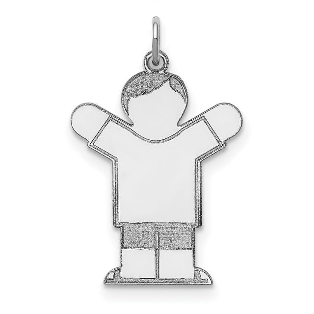 Sterling Silver Boy Pendant Charm with Outstretched Arms, Symbolic Motherhood Keepsake