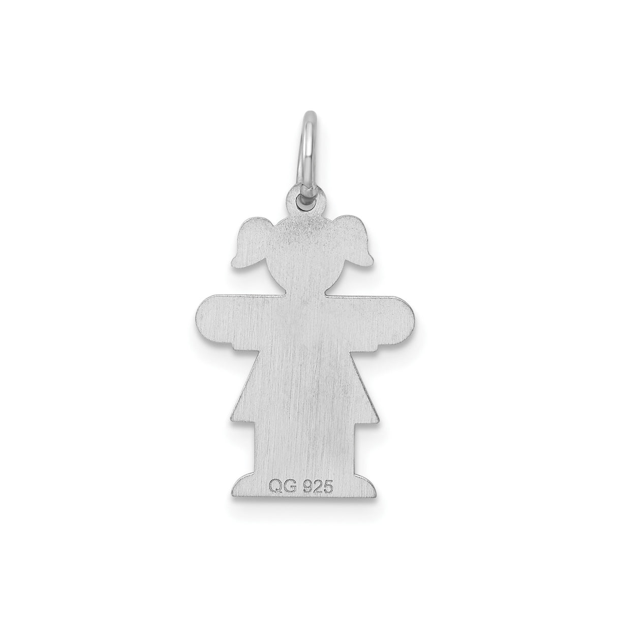 Sterling Silver Girl Shaped Pendant Charm with Cutout Design, Minimalist Family Jewelry