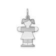 Sterling Silver Girl Shaped Pendant Charm with Cutout Design, Minimalist Family Jewelry