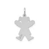 Sterling Silver Girl Pendant Charm, Minimalist Family Jewelry for Women or Grandmothers