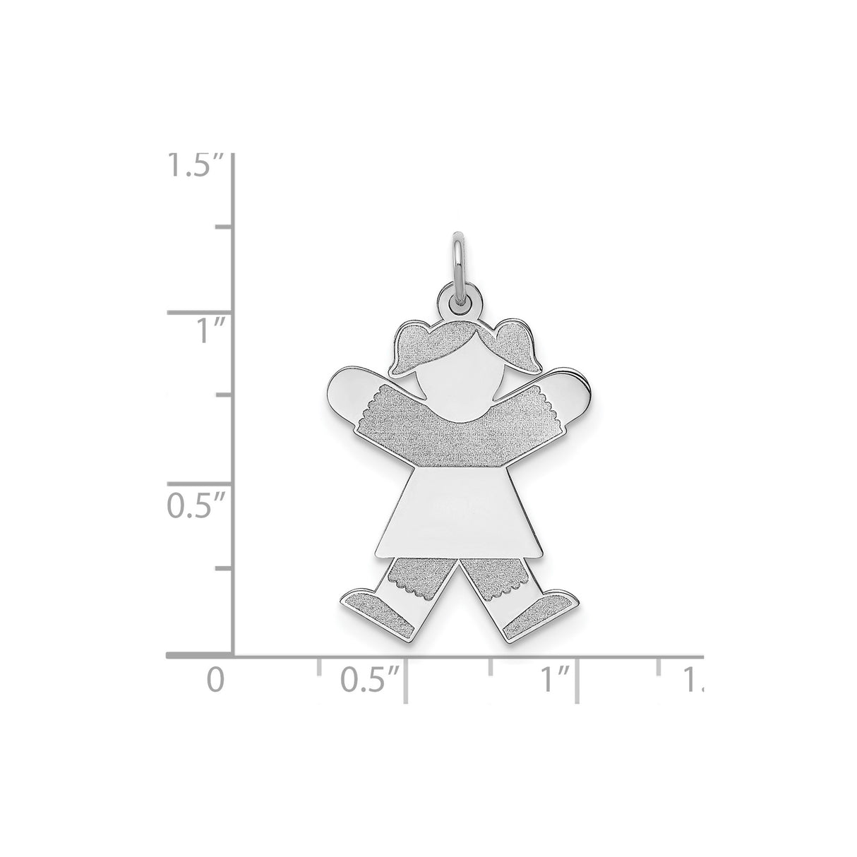 Sterling Silver Girl Pendant with Pigtail Silhouette, Symbolic Family Charm for Women