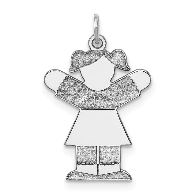 Sterling Silver Girl Charm Pendant with Outstretched Arms, Family Jewelry for Women