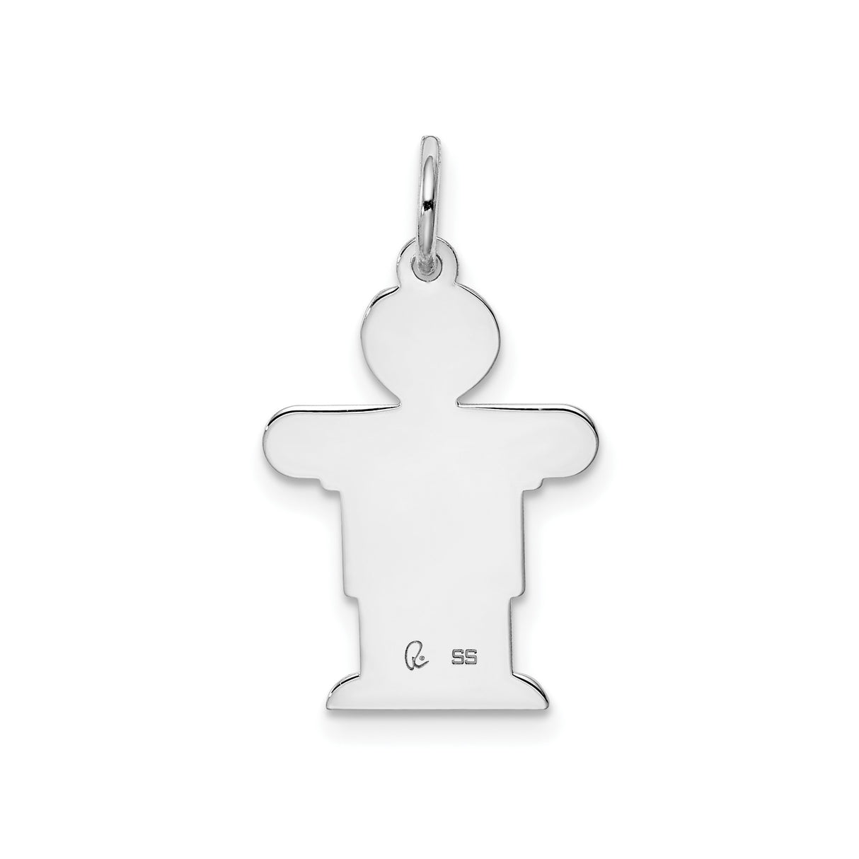 Sterling Silver Boy Shaped Pendant Charm, Minimalist Silhouette Family Keepsake for Women