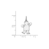 Sterling Silver Boy Shaped Charm Pendant, Minimalist Silhouette Design for Moms