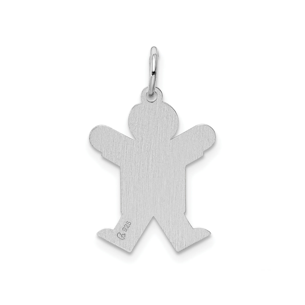 Sterling Silver Boy Charm Pendant with Stylized Figure Design for Mom