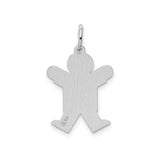 Sterling Silver Boy Charm Pendant with Stylized Figure Design for Mom