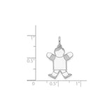 Sterling Silver Boy Charm Pendant with Stylized Figure Design for Mom