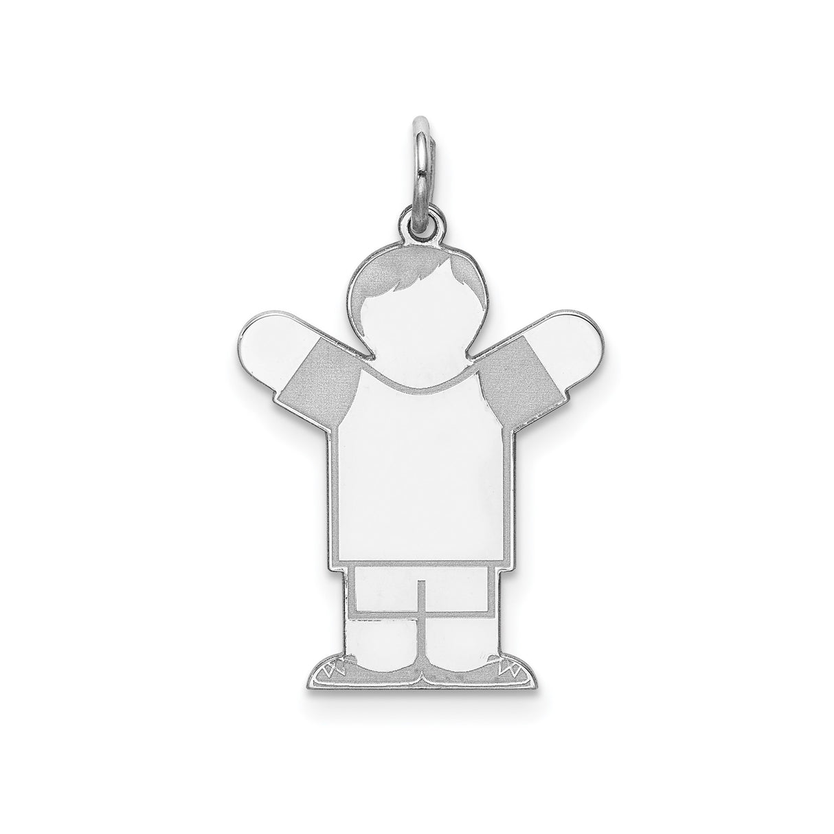 Sterling Silver Boy Pendant with Outstretched Arms, Minimalist Family Charm for Mothers