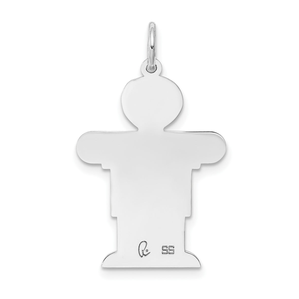 Sterling Silver Boy Shaped Pendant Charm, Short Hair Casual Style, Symbolic Son Figure