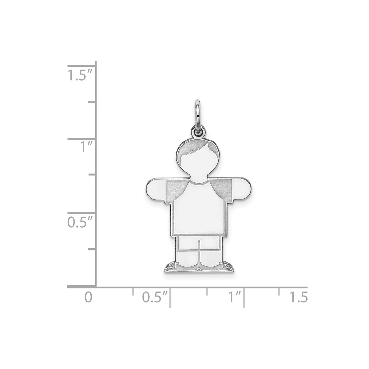 Sterling Silver Boy Shaped Pendant Charm, Short Hair Casual Style, Symbolic Son Figure