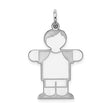 Sterling Silver Boy Shaped Pendant Charm, Short Hair Casual Style, Symbolic Son Figure