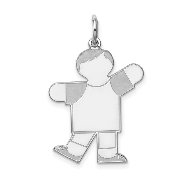 Sterling Silver Boy Pendant Charm, Stylized Family-Inspired Motherhood Jewelry