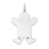 Sterling Silver Boy Pendant Charm with Etched Silhouette, Motherhood and Family Symbol