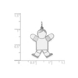 Sterling Silver Boy Pendant Charm with Etched Silhouette, Motherhood and Family Symbol