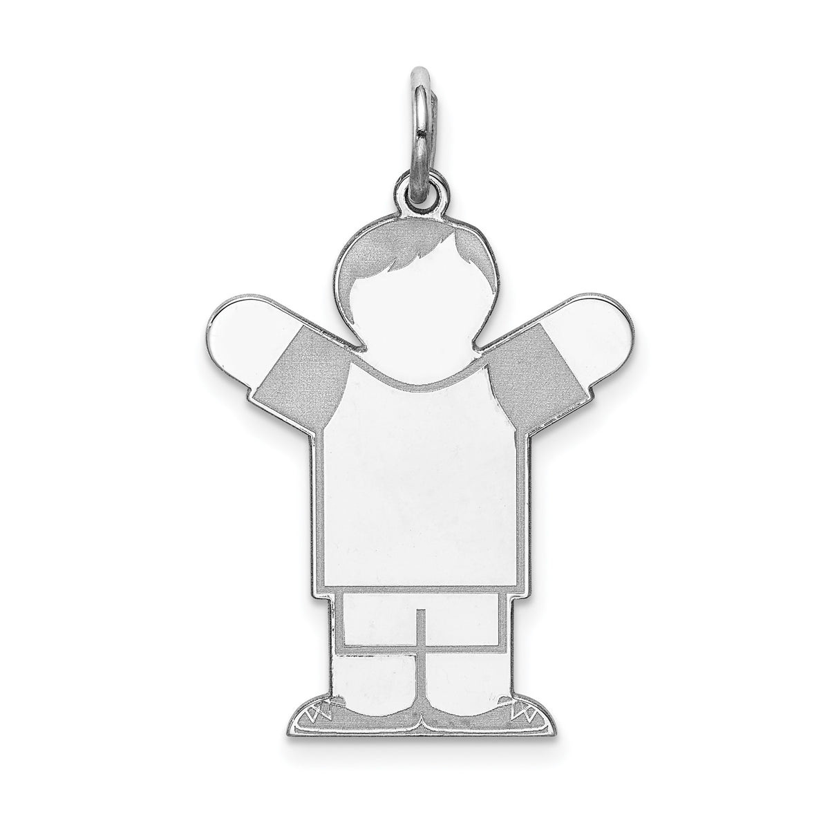 Sterling Silver Pendant, Boy Figure Charm, Minimalist Motherhood Family Jewelry