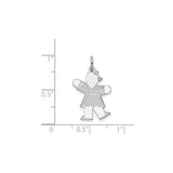 Sterling Silver Girl Charm Pendant with Dress and Cap, Family Jewelry Keepsake