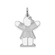 Sterling Silver Girl Shaped Pendant Charm with Bow and Outstretched Arms, Family Love Theme
