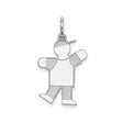 Sterling Silver Boy Charm Pendant with Cap, Minimalist Family Keepsake for Mom or Grandma