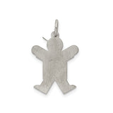 Sterling Silver Boy Charm Pendant with Cap, Stylized Son Figure, Symbolizing Motherhood and Family Love
