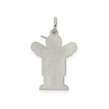 Sterling Silver Boy Charm Pendant with Cap and T-Shirt, Minimalist Family Jewelry