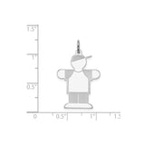 Sterling Silver Boy Pendant Charm with Cap and Casual Outfit for Mom Jewelry