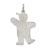 Sterling Silver Boy Pendant with Cap, Casual Outfit Design, Family Jewelry Charm for Moms