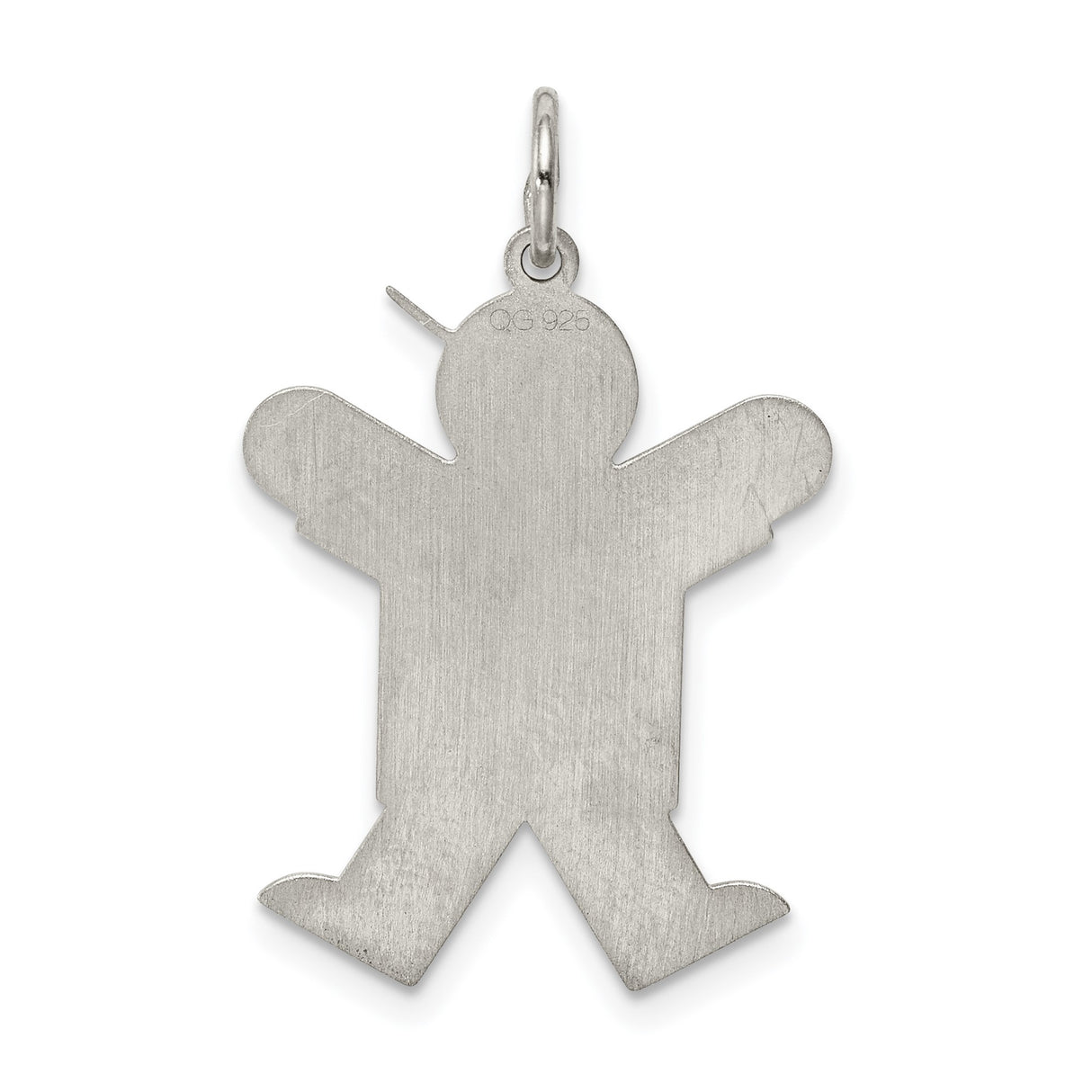 Sterling Silver Boy Pendant with Sideways Cap, Family Symbol Jewelry Charm