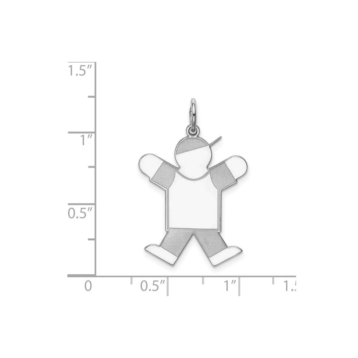 Sterling Silver Boy Pendant with Sideways Cap, Family Symbol Jewelry Charm