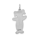 Sterling Silver Girl Charm Pendant with Pigtails in Overalls, Sentimental Family Jewelry