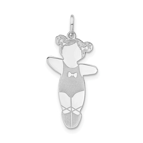 Sterling Silver Ballerina Pendant with Tutu, Ballet Shoes, and Bow Dance Charm