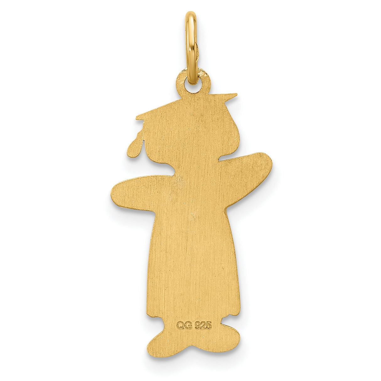 Gold Plated Class of 2023 Girl Cuddle Charm Pendant in Real 925 Sterling SIlver