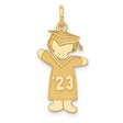 Gold Plated Class of 2023 Girl Cuddle Charm Pendant in Real 925 Sterling SIlver