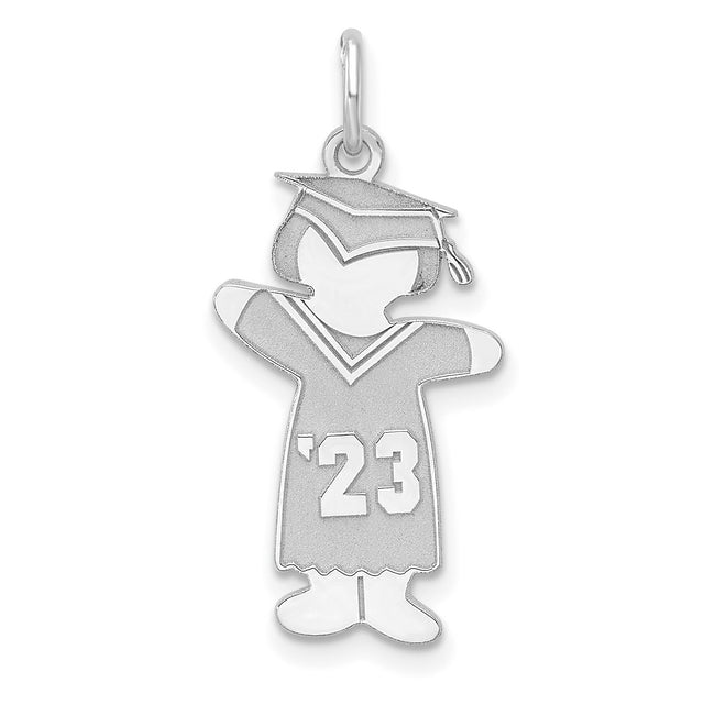 Class of 2023 Girl Cuddle Charm Pendant in Real 925 Sterling Silver
