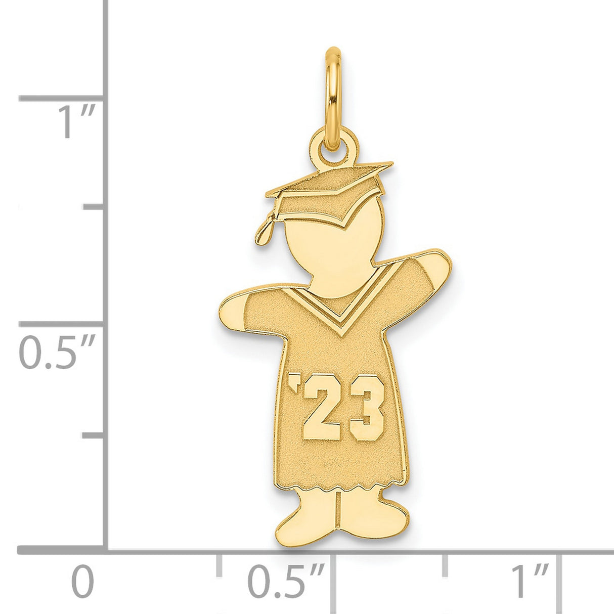 Gold Plated Class of 2023 Boy Cuddle Charm Pendant in Real 925 Sterling SIlver