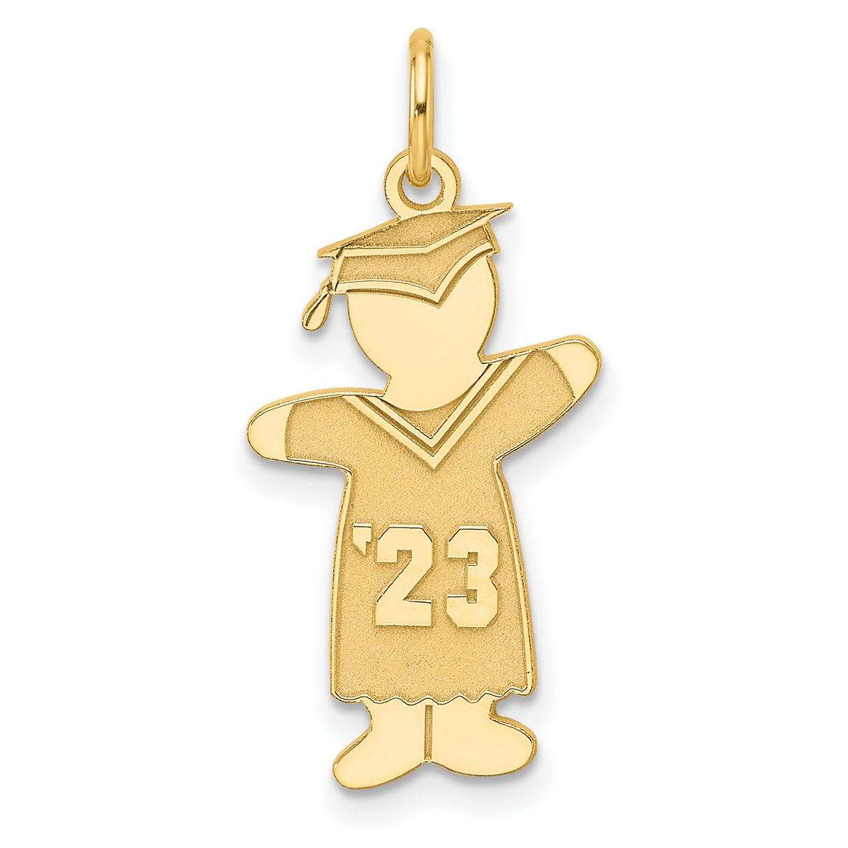 Gold Plated Class of 2023 Boy Cuddle Charm Pendant in Real 925 Sterling SIlver