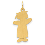 Gold Plated Class of 2024 Girl Cuddle Charm Pendant in Real 925 Sterling SIlver