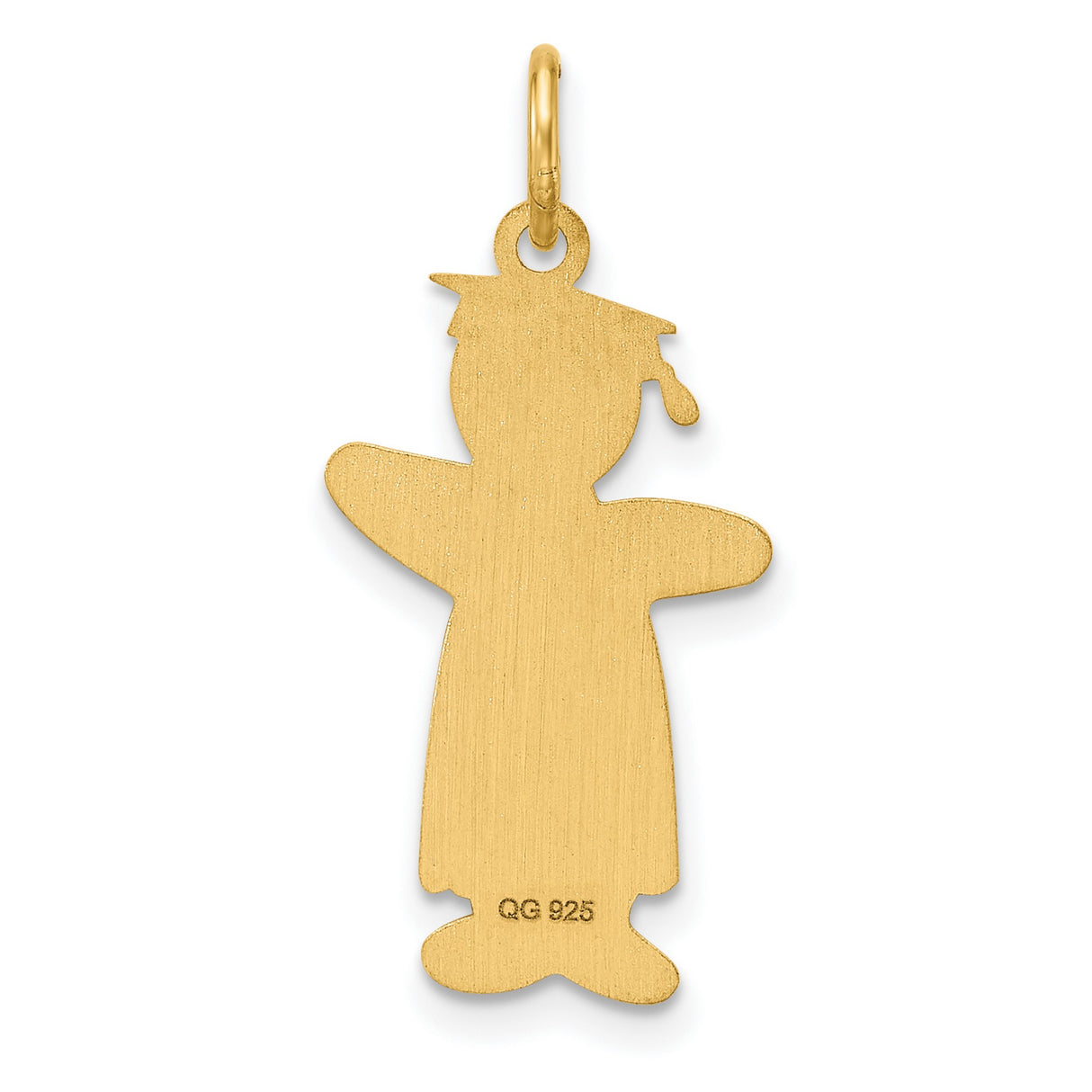 Gold Plated Class of 2024 Boy Cuddle Charm Pendant in Real 925 Sterling SIlver