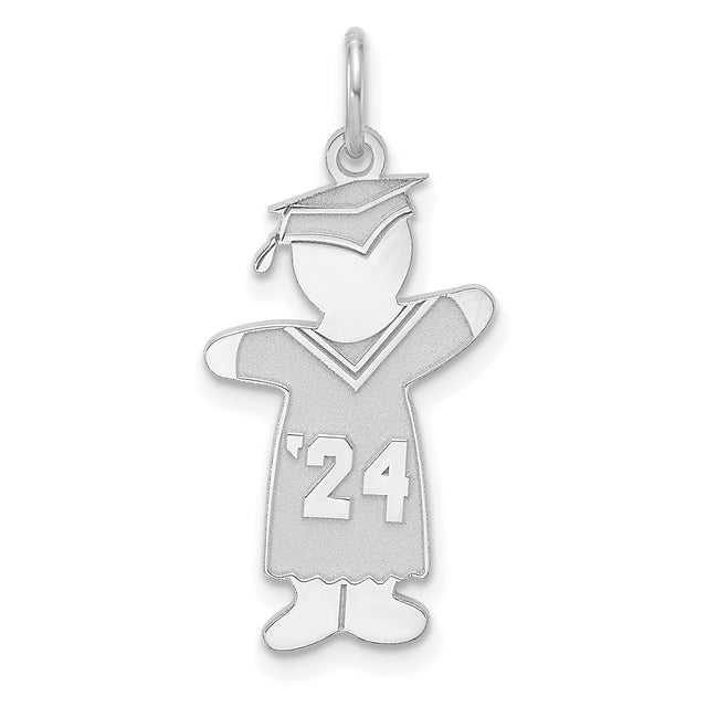 Class of 2024 Boy Cuddle Charm Pendant in Real 925 Sterling Silver