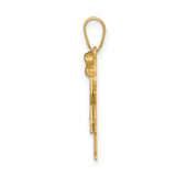 AAA Diamond Kid Charm Pendant in Real 14k Multi-Tone Gold