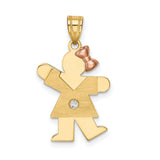 A Diamond Kid Charm Pendant in Real 14k Multi-Tone Gold